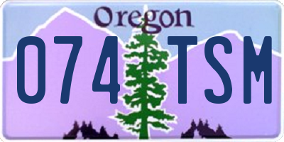 OR license plate 074TSM