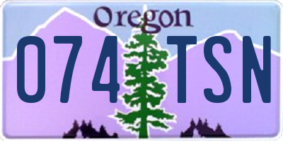 OR license plate 074TSN