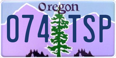 OR license plate 074TSP
