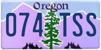 OR license plate 074TSS