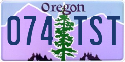 OR license plate 074TST