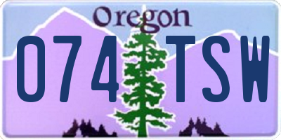 OR license plate 074TSW