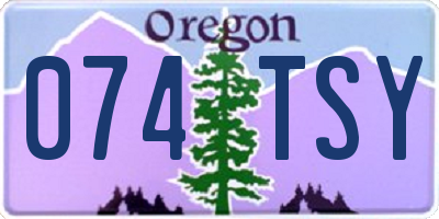 OR license plate 074TSY