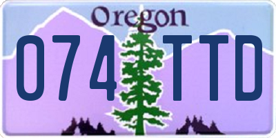 OR license plate 074TTD