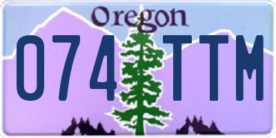 OR license plate 074TTM