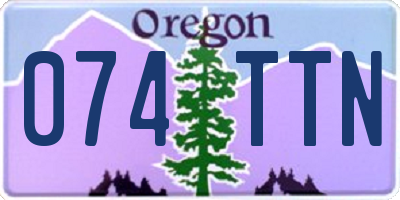 OR license plate 074TTN