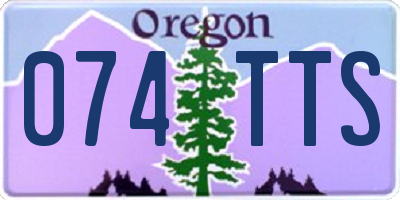 OR license plate 074TTS