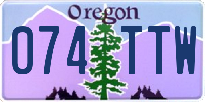 OR license plate 074TTW