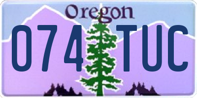 OR license plate 074TUC
