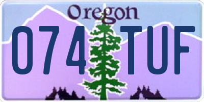 OR license plate 074TUF