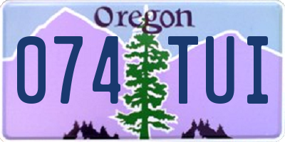 OR license plate 074TUI