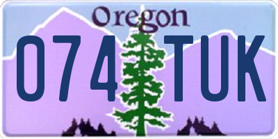 OR license plate 074TUK