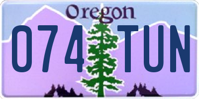 OR license plate 074TUN