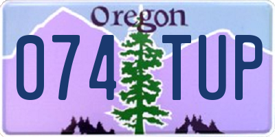 OR license plate 074TUP