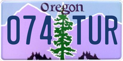 OR license plate 074TUR