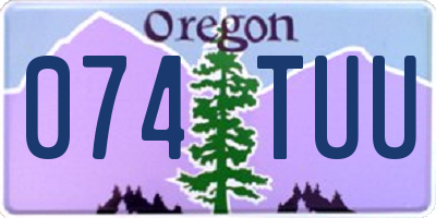 OR license plate 074TUU