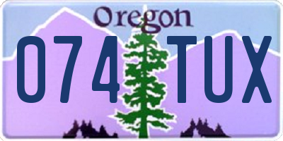 OR license plate 074TUX