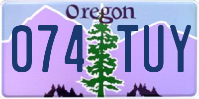 OR license plate 074TUY