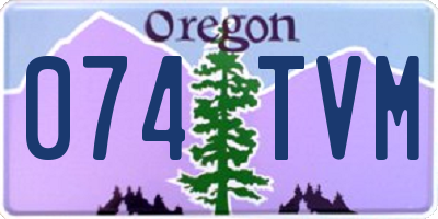OR license plate 074TVM