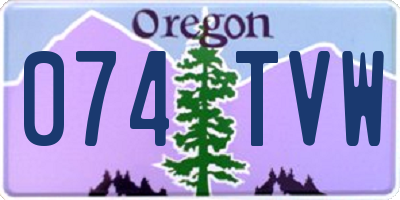 OR license plate 074TVW