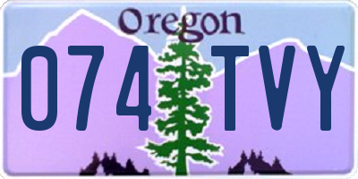OR license plate 074TVY