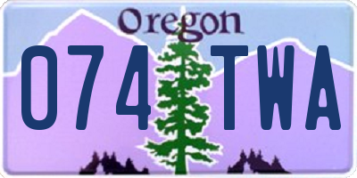 OR license plate 074TWA