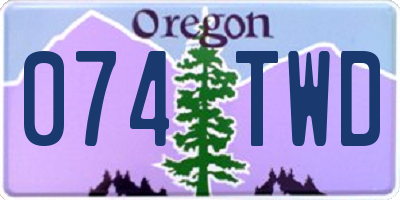 OR license plate 074TWD