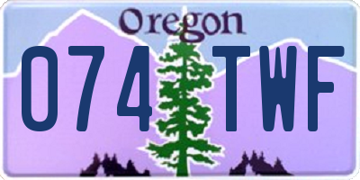 OR license plate 074TWF
