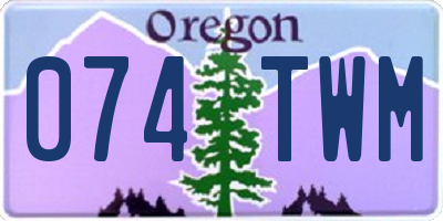 OR license plate 074TWM