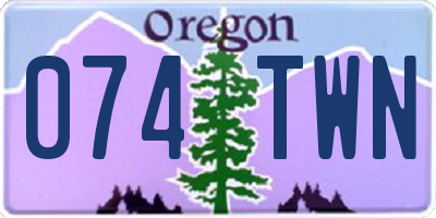 OR license plate 074TWN