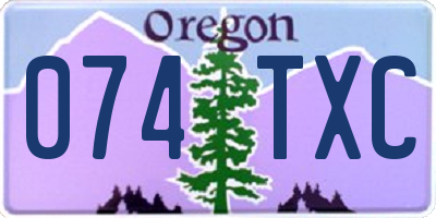OR license plate 074TXC