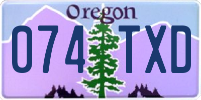 OR license plate 074TXD