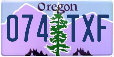 OR license plate 074TXF