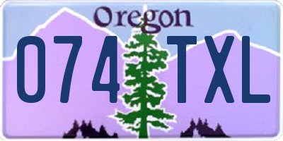 OR license plate 074TXL