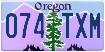 OR license plate 074TXM