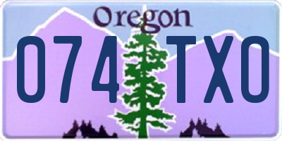 OR license plate 074TXO
