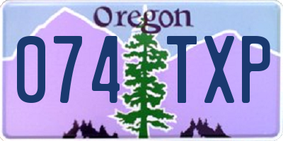 OR license plate 074TXP
