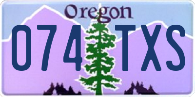 OR license plate 074TXS