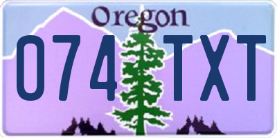 OR license plate 074TXT