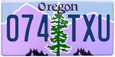 OR license plate 074TXU
