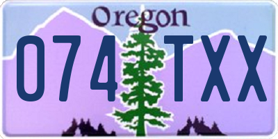 OR license plate 074TXX