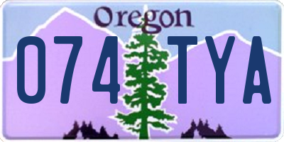 OR license plate 074TYA