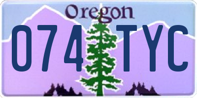OR license plate 074TYC