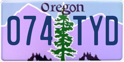 OR license plate 074TYD
