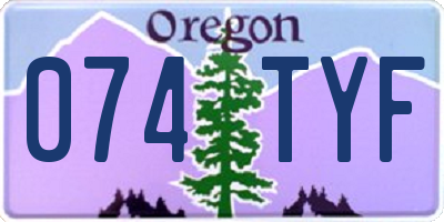 OR license plate 074TYF