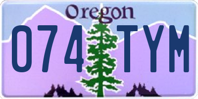 OR license plate 074TYM