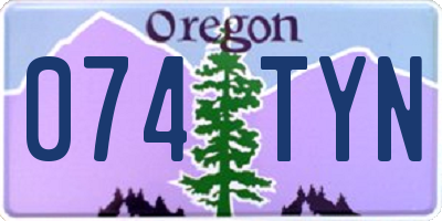OR license plate 074TYN