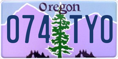 OR license plate 074TYO