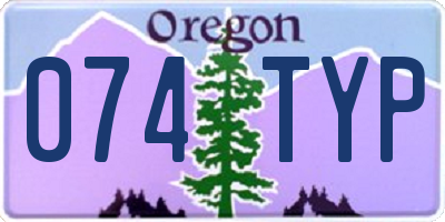 OR license plate 074TYP