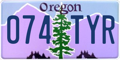 OR license plate 074TYR